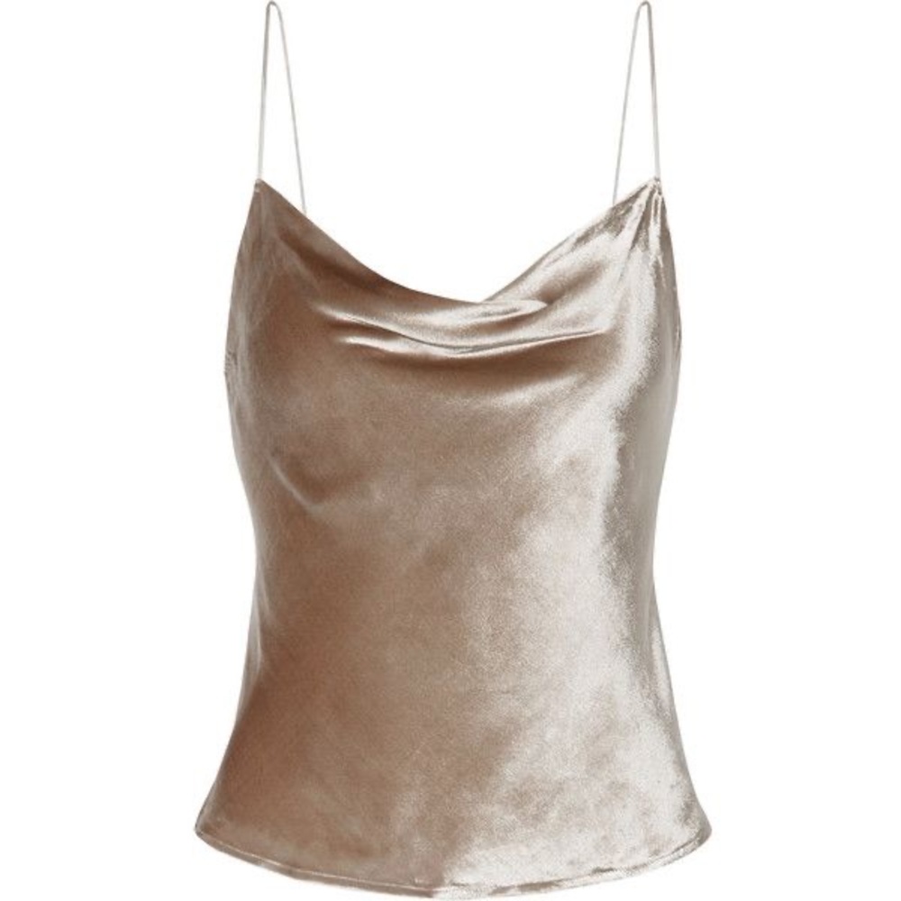 Fleur du Mal velvet cami top in mushroom